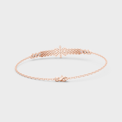 Rose Gold Round Diamond Bracelet 0.43 Ct Everyday Elegant Jewelry