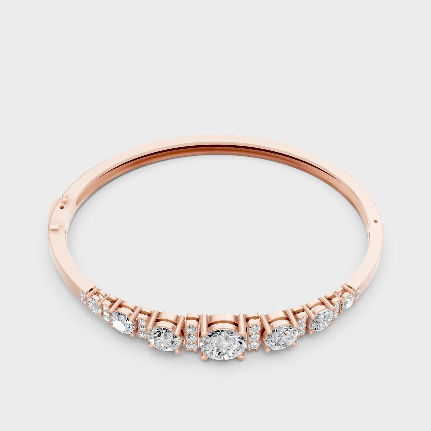 Rose Gold Round Diamond Oval Bracelet 5.15 Ct Ethical Sparkle Luxury