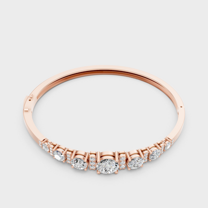 Rose Gold Round Diamond Oval Bracelet 5.15 Ct Ethical Sparkle Luxury
