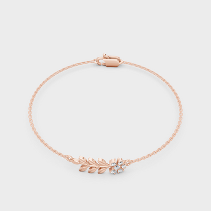 Rose Gold Round Diamond Bracelet 0.12 Ct Everyday Elegant Jewelry