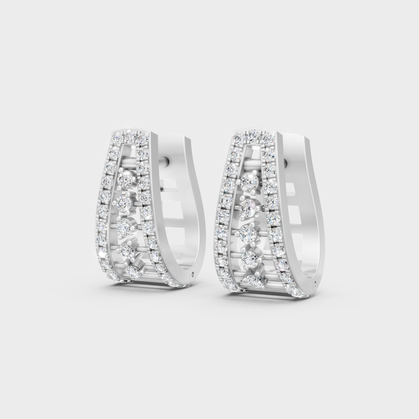 Platinum Round Diamond Hoop Earrings 0.53 Ct Premium Lab Grown Jewelry