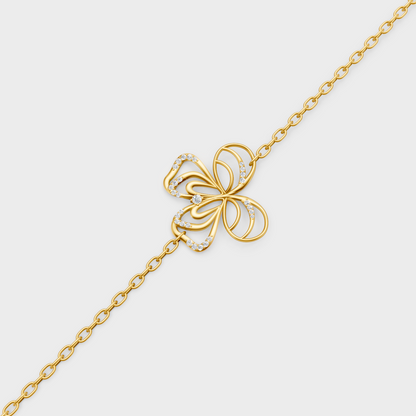 Yellow Gold Round Cut Diamond Bracelet 0.38 Ct Lab Created Brilliant Sparkle
