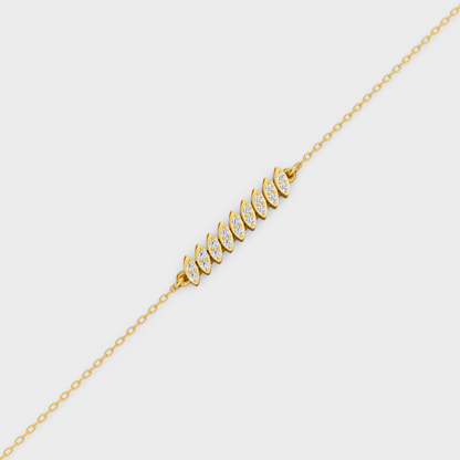 Yellow Gold Round Cut Diamond Bracelet 0.22 Ct Lab Created Subtle Sparkle