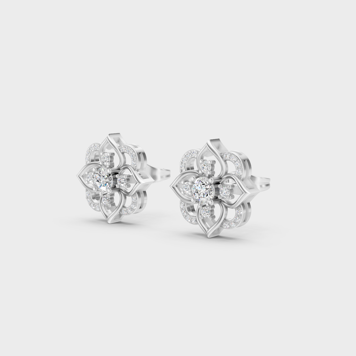 Platinum Round Diamond Stud Earrings 0.58 Ct Total Premium Lab Grown Jewelry