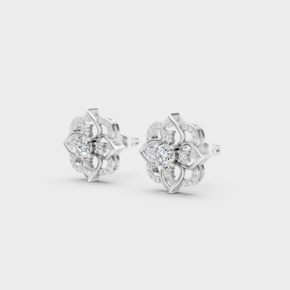 Platinum Round Diamond Stud Earrings 0.58 Ct Total Premium Lab Grown Jewelry