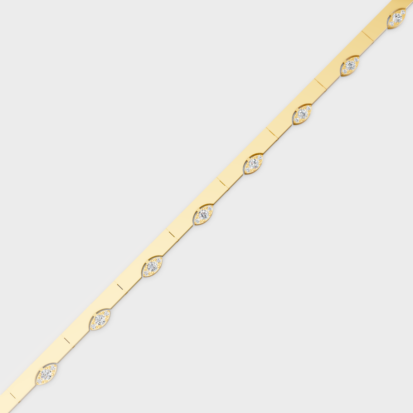 Yellow Gold Round Cut Lab Grown Diamond Bracelet 0.62 Ct Brilliant Sparkle