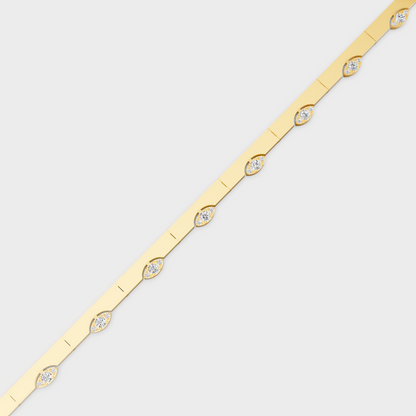 Yellow Gold Round Cut Lab Grown Diamond Bracelet 0.62 Ct Brilliant Sparkle