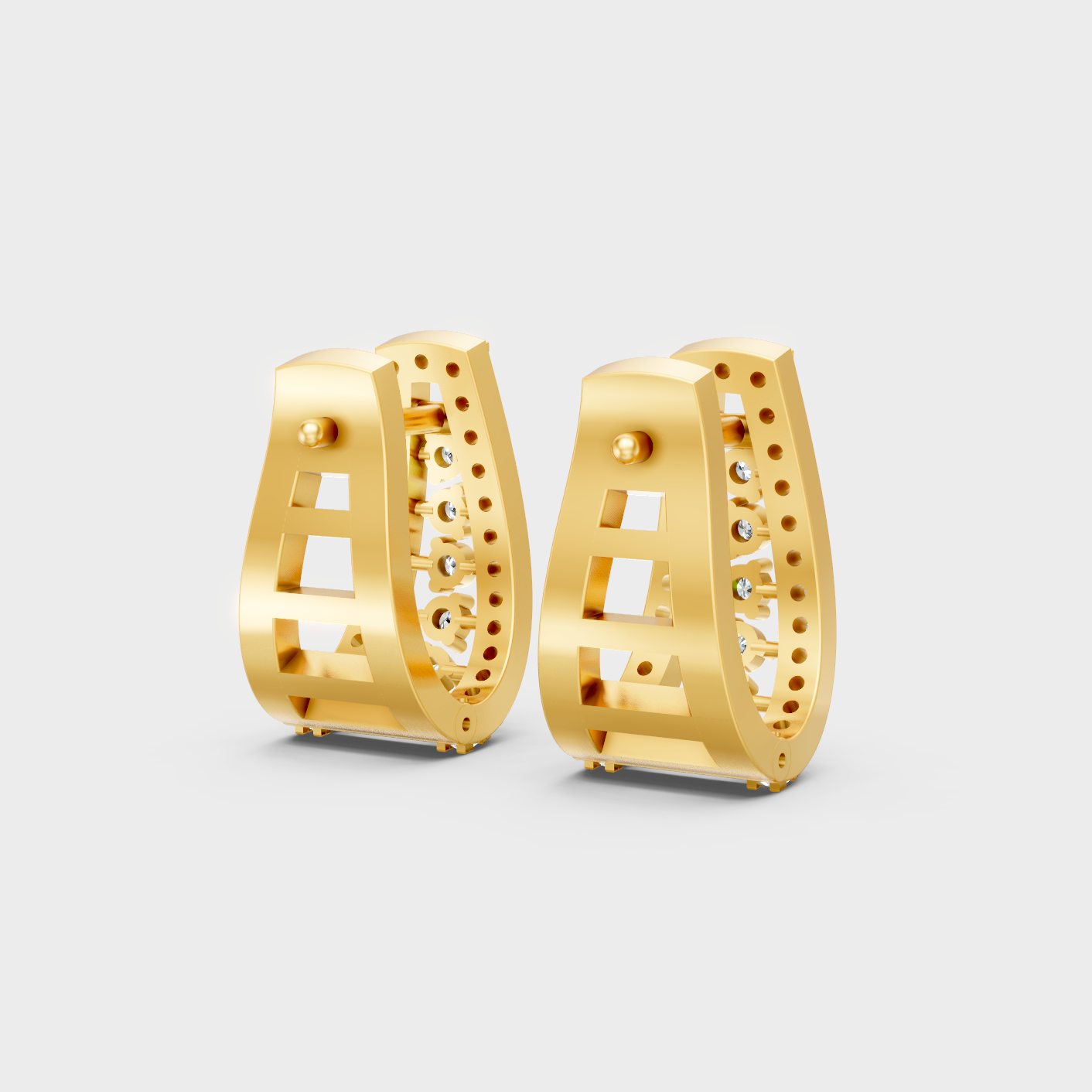 Yellow Gold Lab Grown Round Diamond Hoop Earrings 0.53 Ct Premium Gift Jewelry