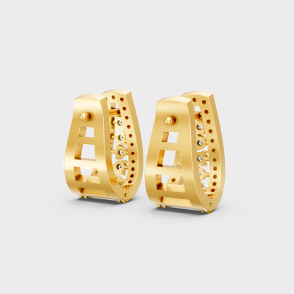 Yellow Gold Lab Grown Round Diamond Hoop Earrings 0.53 Ct Premium Gift Jewelry