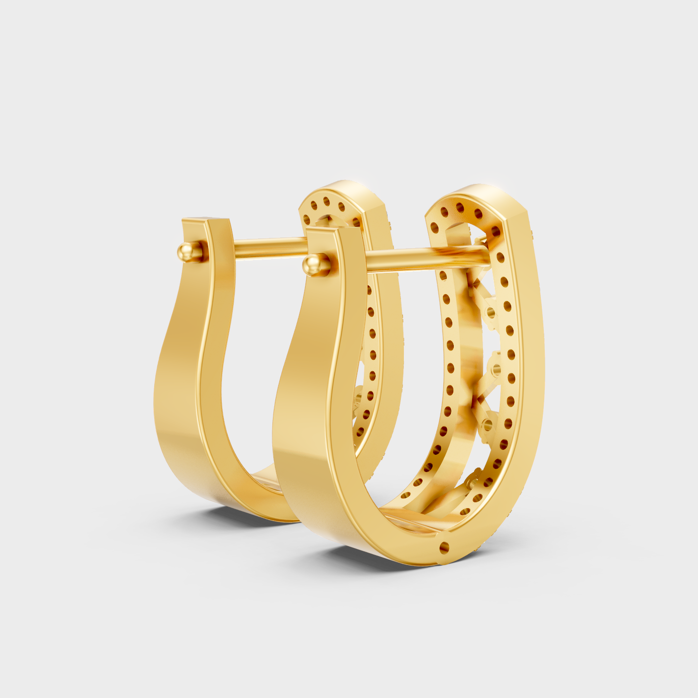Yellow Gold Lab Grown Round Diamond Hoop Earrings 0.39 Ct Premium Gift Jewelry