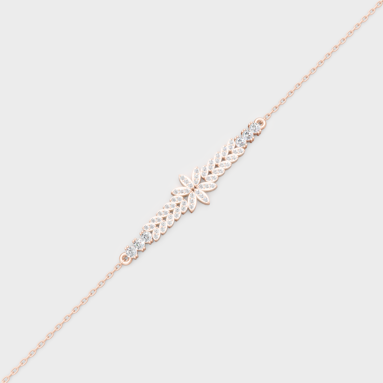 Rose Gold Round Diamond Bracelet 0.43 Ct Ethical Lab Grown Elegant Jewelry
