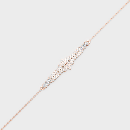 Rose Gold Round Diamond Bracelet 0.43 Ct Ethical Lab Grown Elegant Jewelry