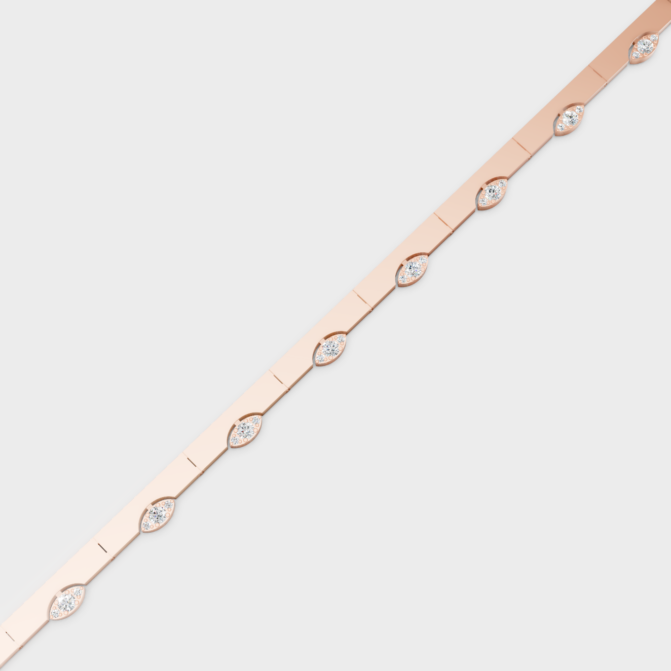 Rose Gold Round Diamond Bracelet 0.62 Ct Ethical Lab Grown Elegant Jewelry