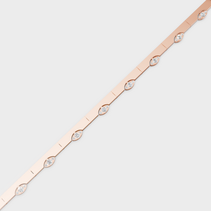 Rose Gold Round Diamond Bracelet 0.62 Ct Ethical Lab Grown Elegant Jewelry