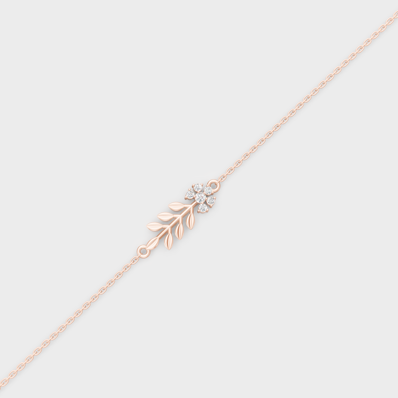 Rose Gold Round Diamond Bracelet 0.12 Ct Ethical Lab Grown Elegant Style
