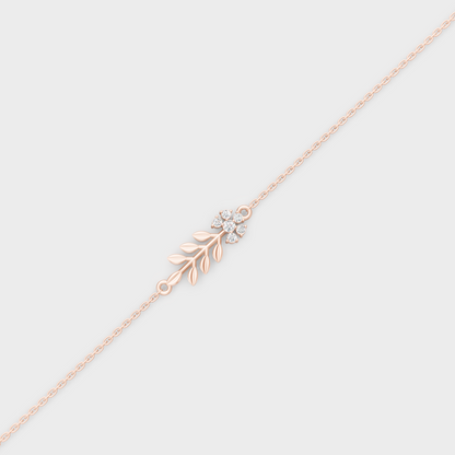 Rose Gold Round Diamond Bracelet 0.12 Ct Ethical Lab Grown Elegant Style