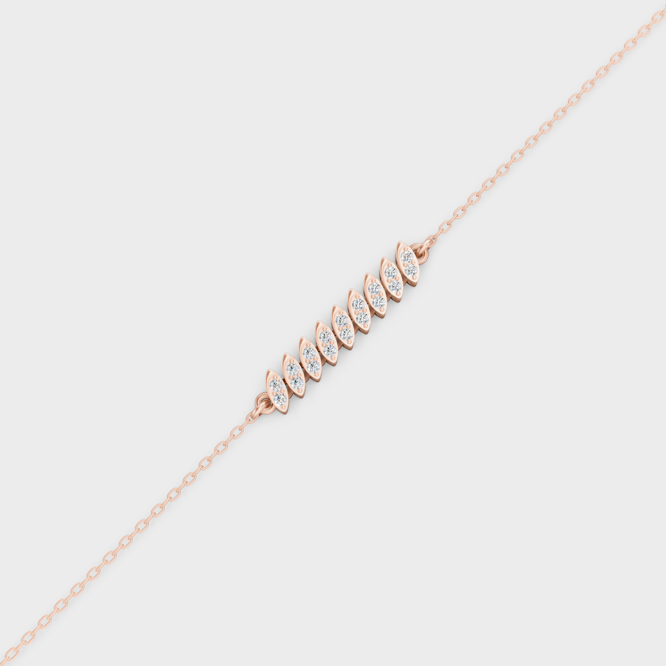 Rose Gold Round Diamond Bracelet 0.22 Ct Ethical Lab Grown Elegant Jewelry