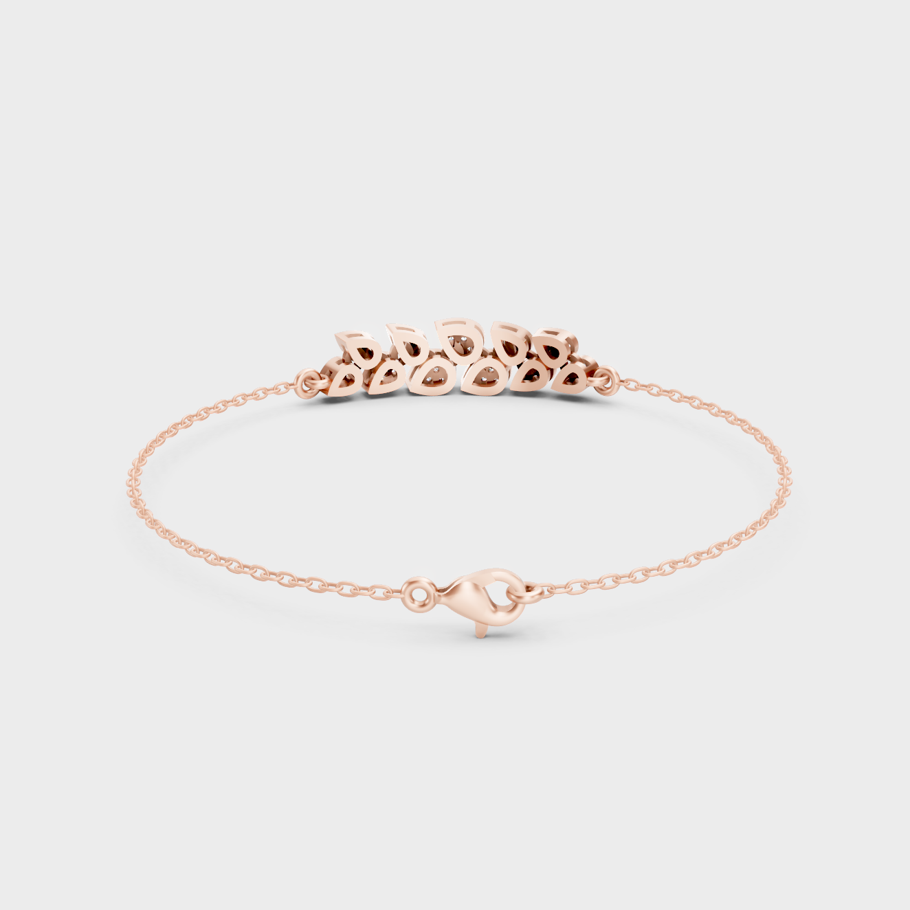Rose Gold Round Diamond Chain Bracelet 0.24 Ct Everyday Elegant Jewelry