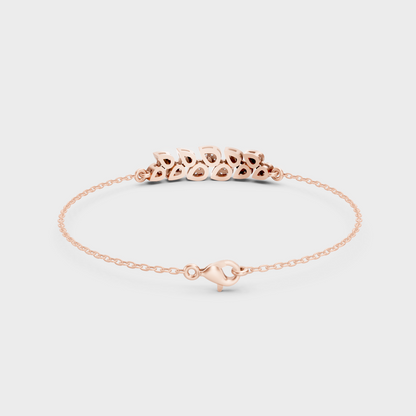 Rose Gold Round Diamond Chain Bracelet 0.24 Ct Everyday Elegant Jewelry