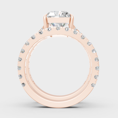 Rose Gold Luxury Radiant Diamond Jewelry Set