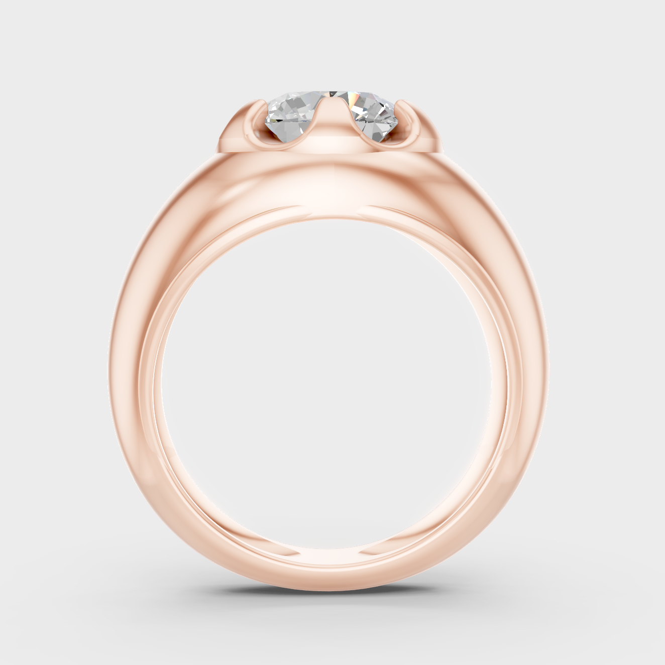 Rose Gold Mens Ring With Ethical Lab Diamonds