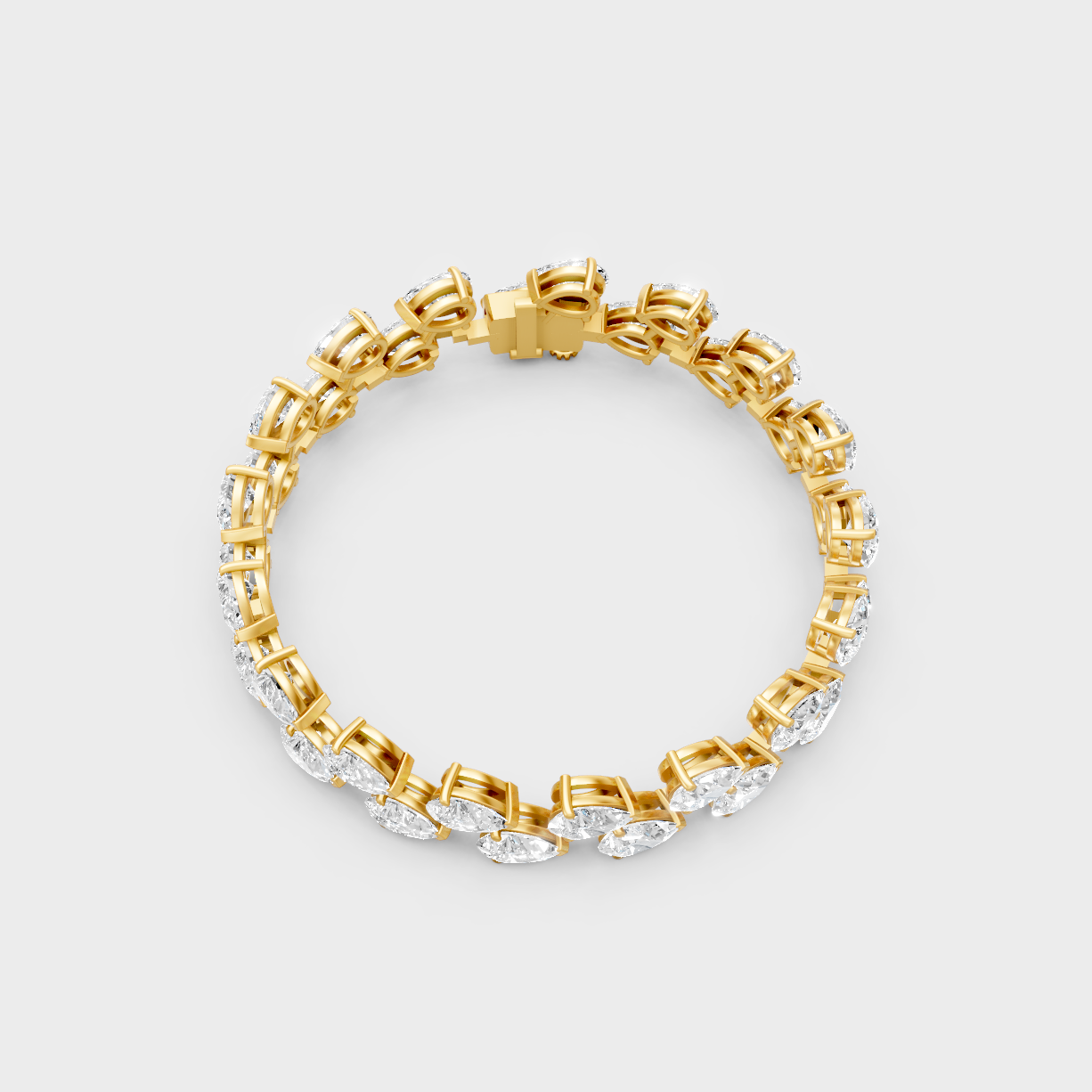 Hallmark Gold Pear Lab-Grown Diamond Bracelet Yellow Gold