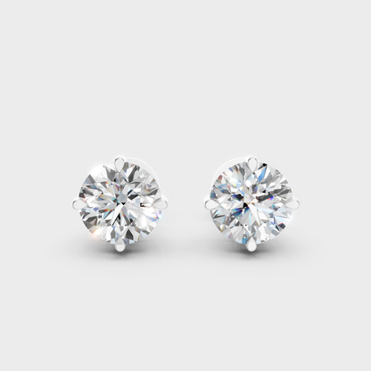 4 Ct Total Lab Grown Diamond Stud Earrings In White Gold IGI Certified