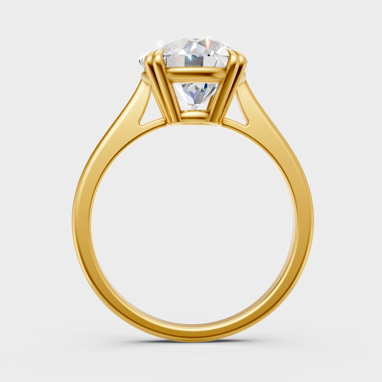 Warm 18K Yellow Gold in 2.79ct Round Solitaire