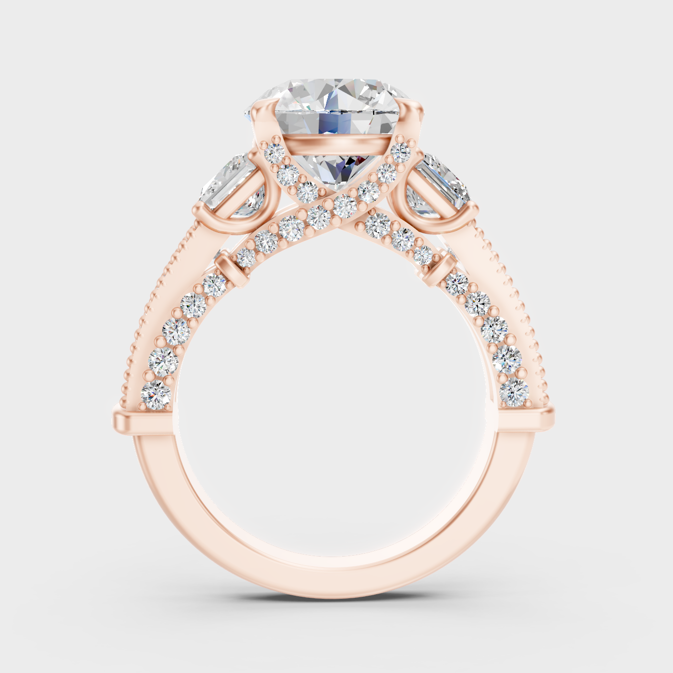 Rose Gold Luxury Round Diamond Jewelry With Accent Sparkle