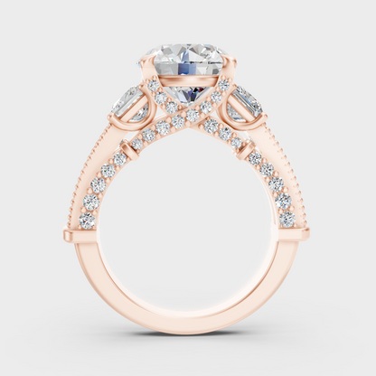 Rose Gold Luxury Round Diamond Jewelry With Accent Sparkle
