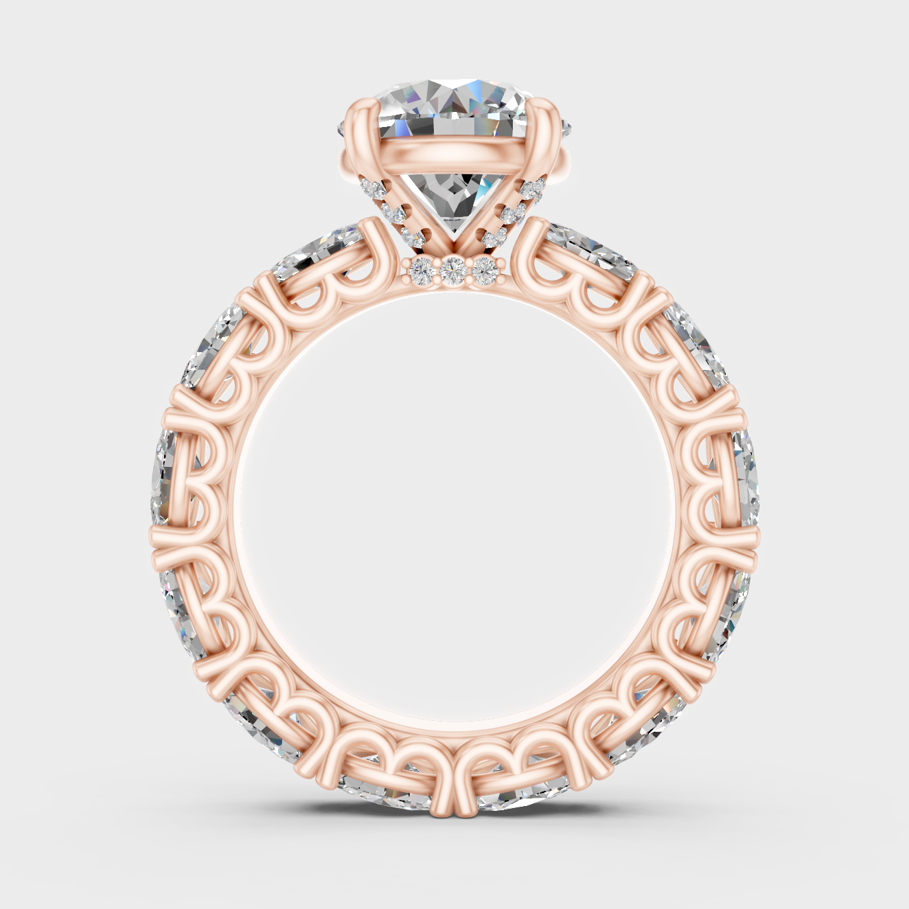 Rose Gold Luxury Round Diamond Jewelry With Accent Sparkle