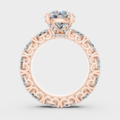Rose Gold Luxury Round Diamond Jewelry With Accent Sparkle