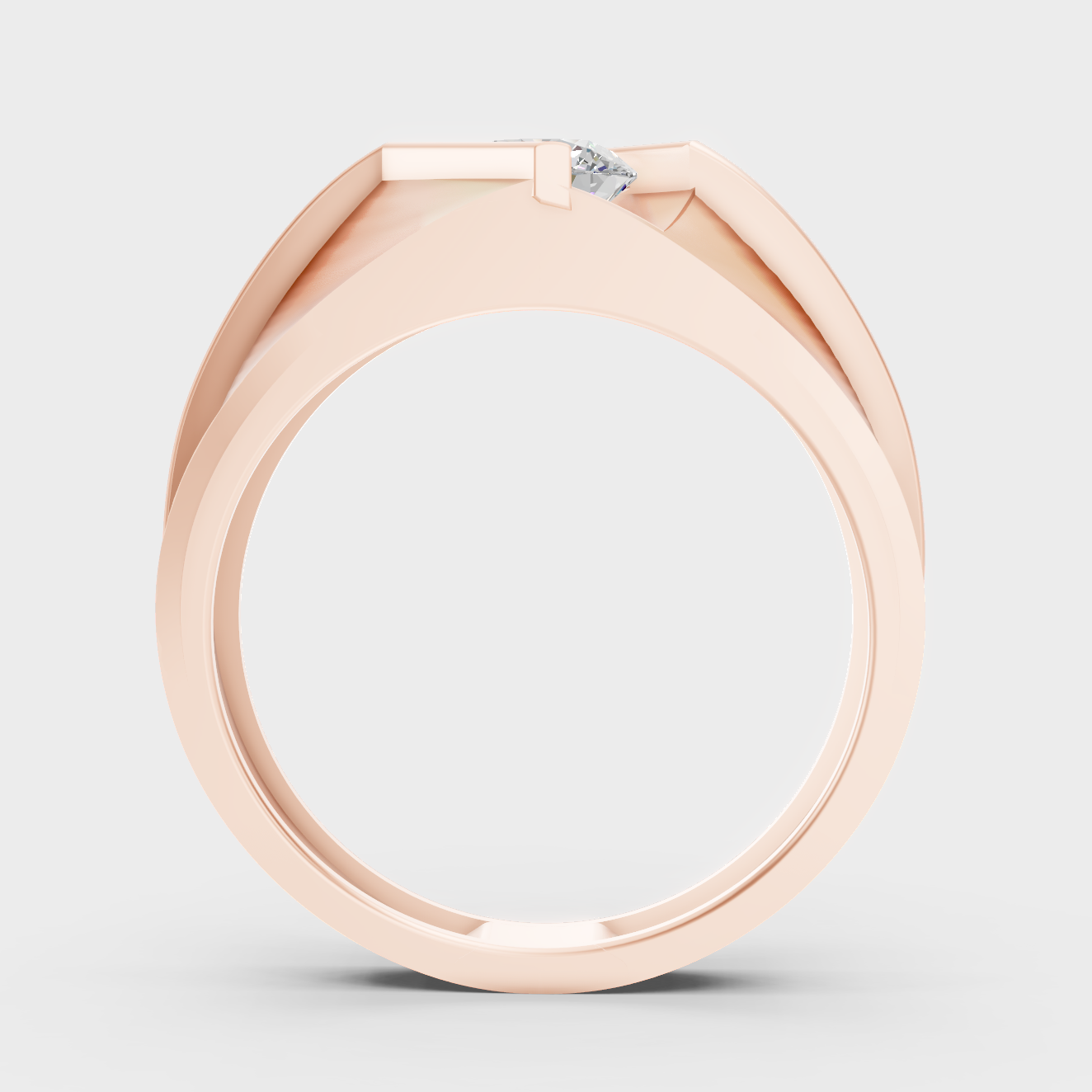 Rose Gold Mens Ring With Ethical Lab Diamonds