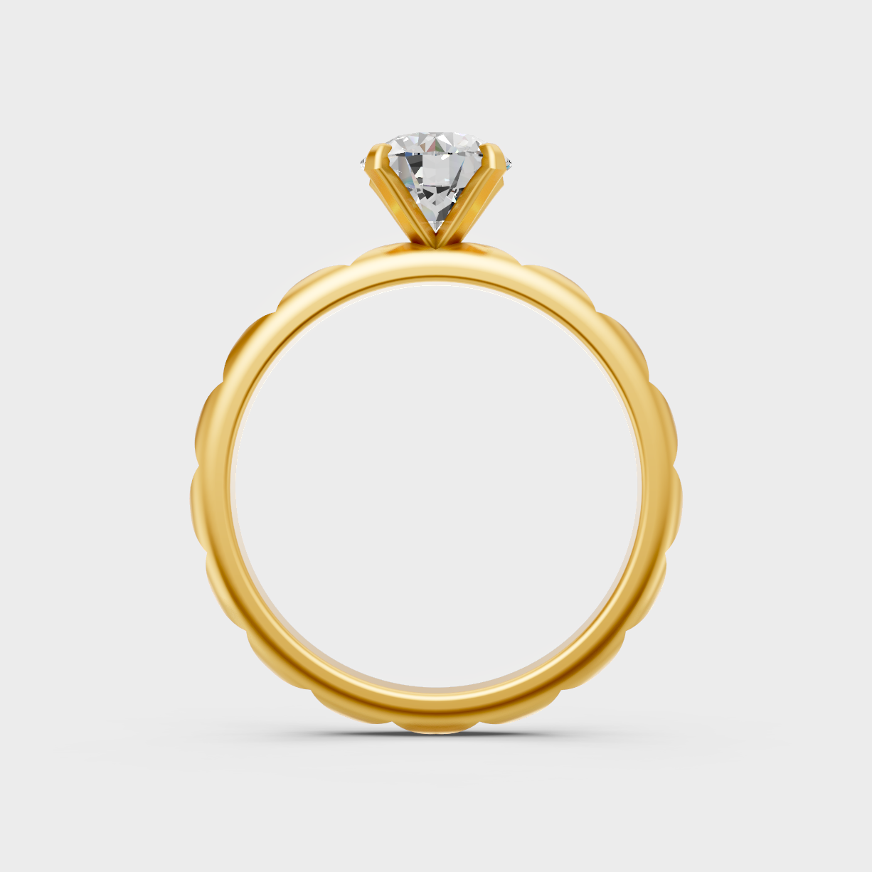 Yellow Gold Round Diamond Ring Available 