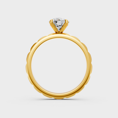 Yellow Gold Round Diamond Ring Available 