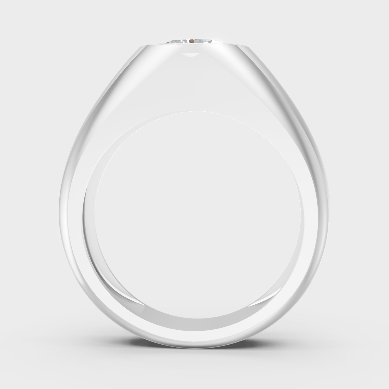 White Gold Mens Cushion Diamond Ring With Brilliant Sparkle