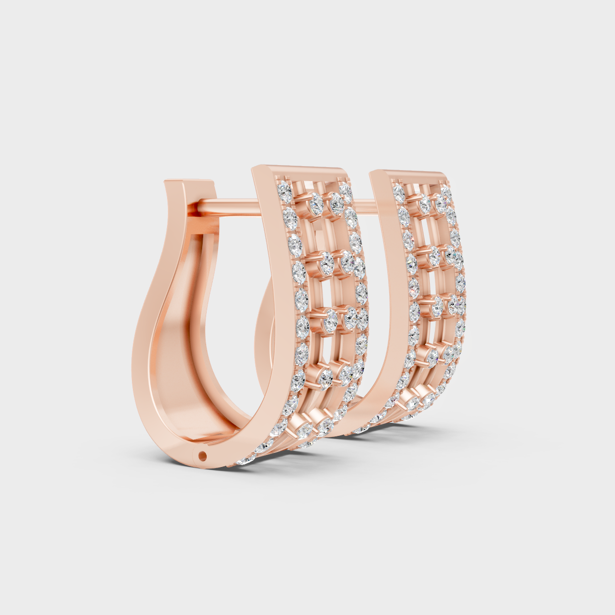 Hallmark Rose Gold Round Cut Lab Diamond Hoop Earrings For Women