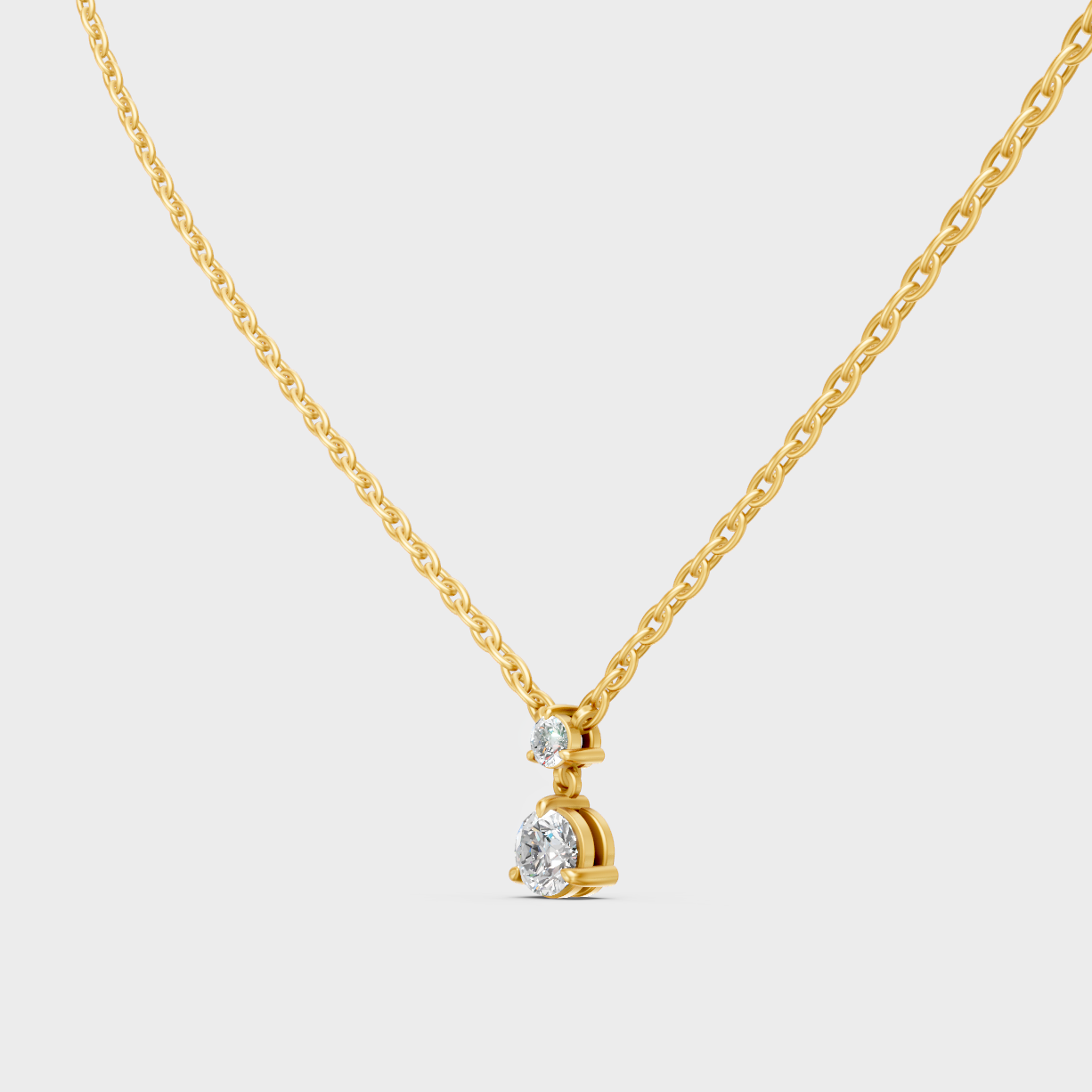 Luxury 0.61 Ct Round Lab-Grown Diamond Pendant Yellow Gold