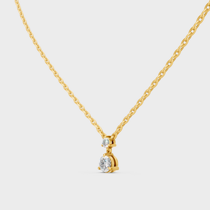 Luxury 0.61 Ct Round Lab-Grown Diamond Pendant Yellow Gold