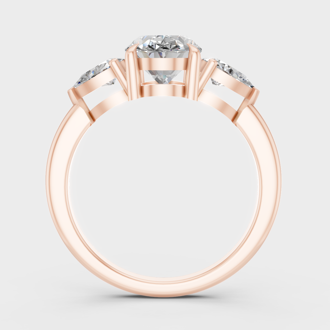 Rose Gold Luxury Oval Pear Diamond Jewelry