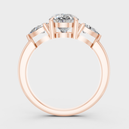 Rose Gold Luxury Oval Pear Diamond Jewelry