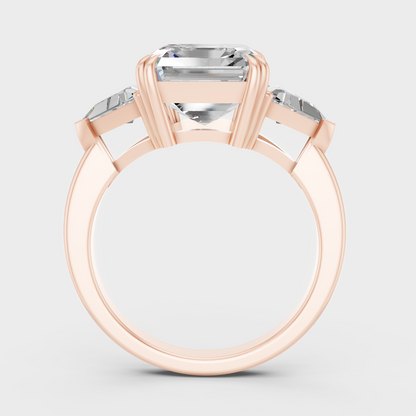 Rose Gold Luxury Square Emerald Diamond Jewelry