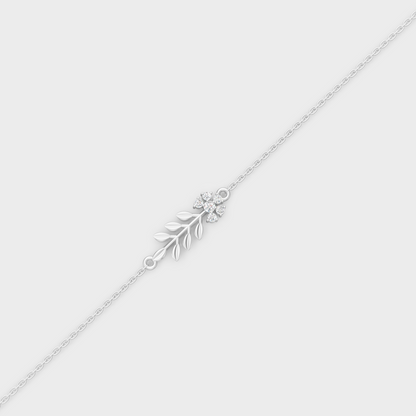 Platinum 950 Round Diamond Bracelet 0.12 Ct Subtle Luxury Design