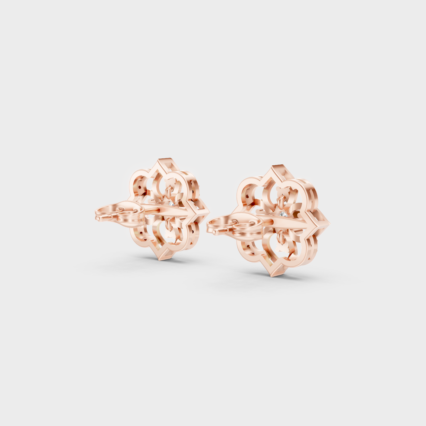 Rose Gold Round Diamond Stud Earrings 0.58 Ct Ethical Sparkle Jewelry