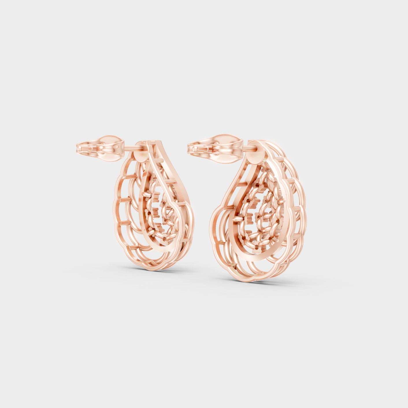 Rose Gold Round Diamond Stud Earrings 0.28 Ct Ethical Sparkle Jewelry