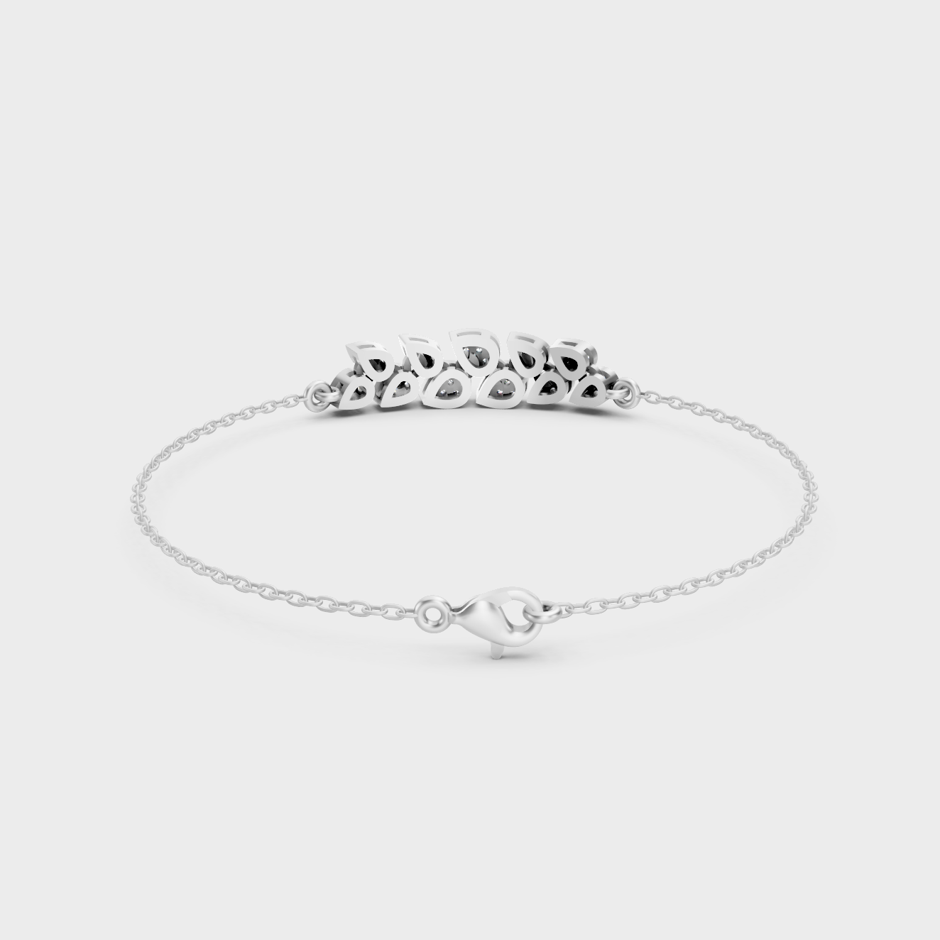 White Gold Round Diamond Chain Bracelet 0.24 Ct Lab Grown Timeless Style