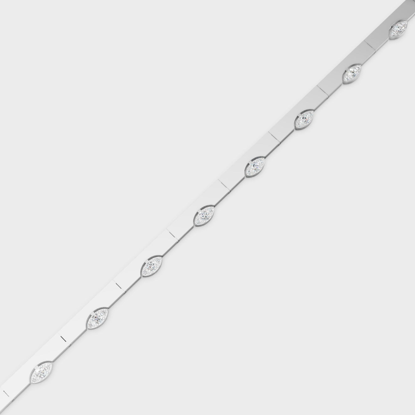 White Gold Round Diamond Bracelet 0.62 Ct Modern Luxury Jewelry