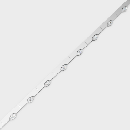 White Gold Round Diamond Bracelet 0.62 Ct Modern Luxury Jewelry
