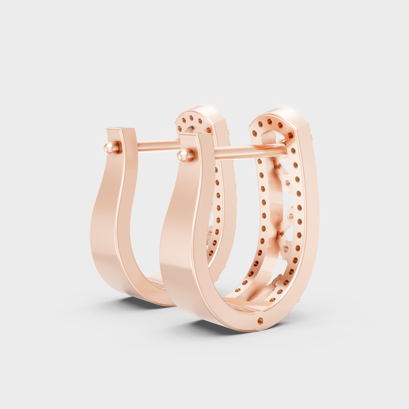 Rose Gold Round Diamond Hoop Earrings 0.39 Ct Ethical Sparkle Jewelry