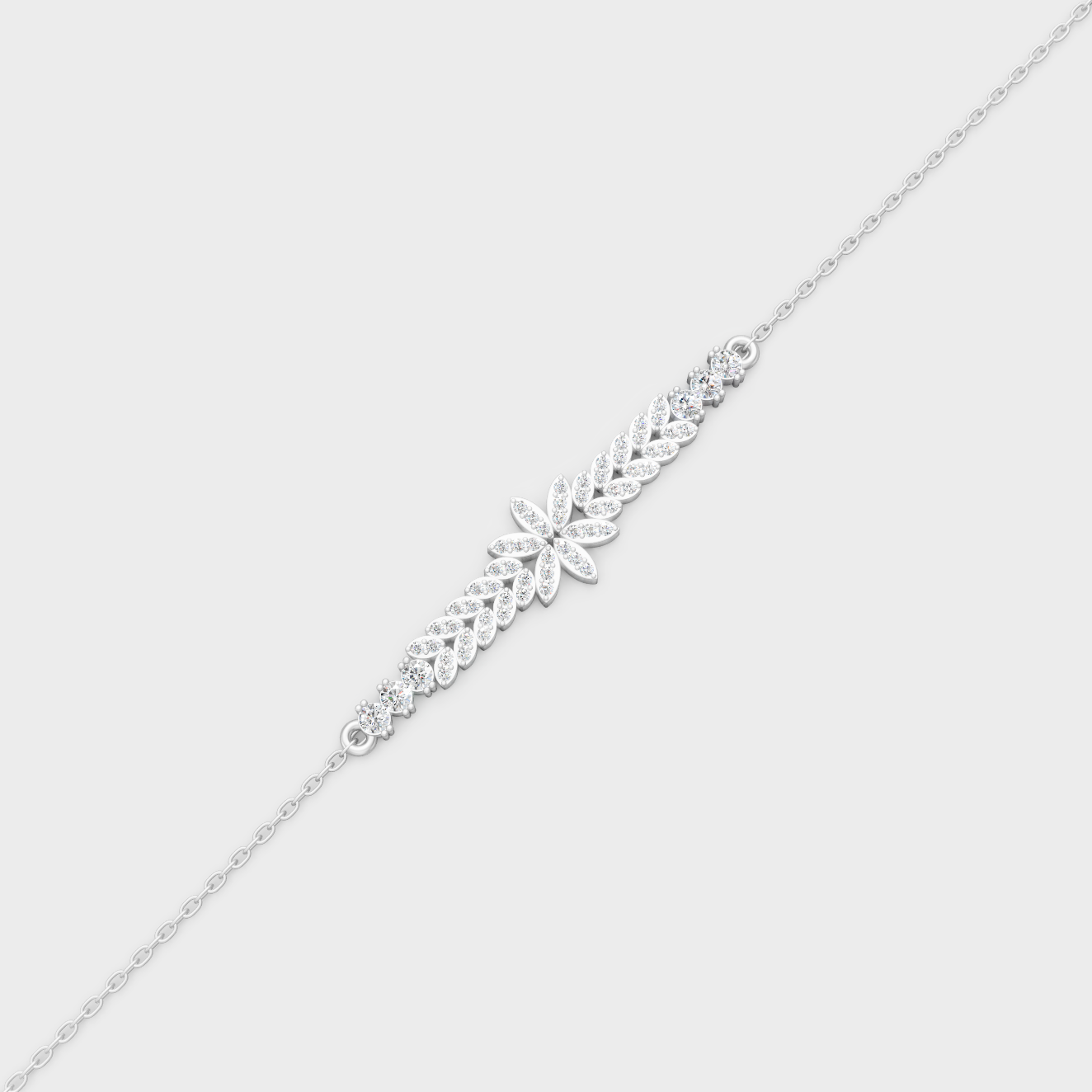 Platinum Round Diamond Bracelet 0.43 Ct Designer Fine Jewelry